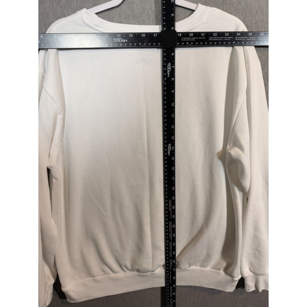 PEANUTS Snoopy Boys XL (15-17) White Graphic Crewneck Sweatshirt Cotton Blend - Picture 2 of 3